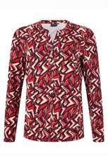 Load image into Gallery viewer, Brandtex abstract pattern print red top
