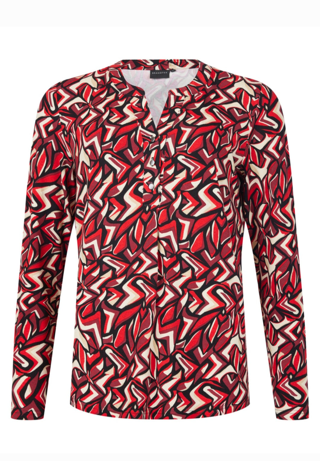 Brandtex abstract pattern print red top