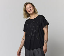 Load image into Gallery viewer, Gozzip black abstract beaded top
