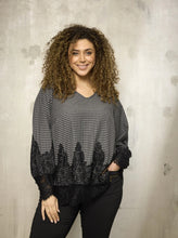 Load image into Gallery viewer, Zhenzi black lace trimmed top
