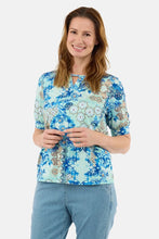 Load image into Gallery viewer, Signature Teal pattern print top
