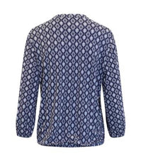 Lade das Bild in den Galerie-Viewer, Signature Navy Geometic Pattern print top
