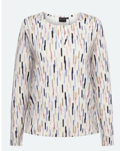 Brandtex abstract stripe print top