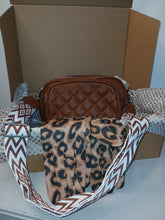 Load image into Gallery viewer, Stepp Quilted effect Crossover bag and animal print gloves bundle
