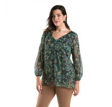 Load image into Gallery viewer, SPG green abstract print top
