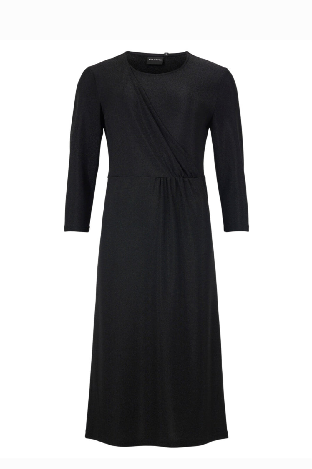 Brandtex black  mock wrap dress