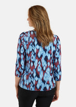 Load image into Gallery viewer, Signature Blue &amp; Wine Round Neck top

