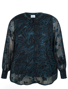 The Zhenzi Tula Blue  Blouse
