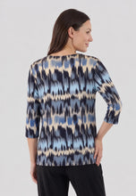 Load image into Gallery viewer, Brandtex blue abstract pattern print top
