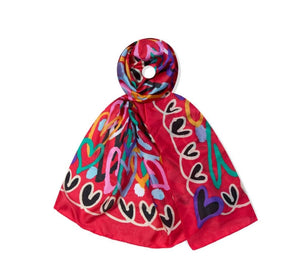 The Lydia abstract love heart scarf