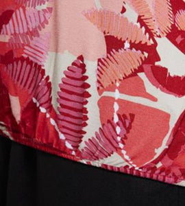 Signature abstract leaf pattern print tops