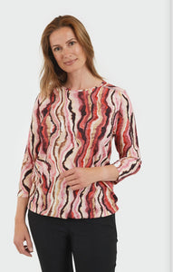 Signature pink abstract print top
