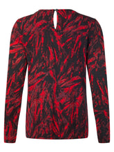 Load image into Gallery viewer, Brandtex abstract  red &amp; black pattern print top

