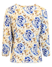 Lade das Bild in den Galerie-Viewer, Signature blue abstract pattern print top
