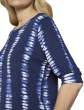 Load image into Gallery viewer, Signature abstract Navy print top
