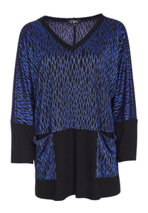 Ora Jacquard knit V neck top