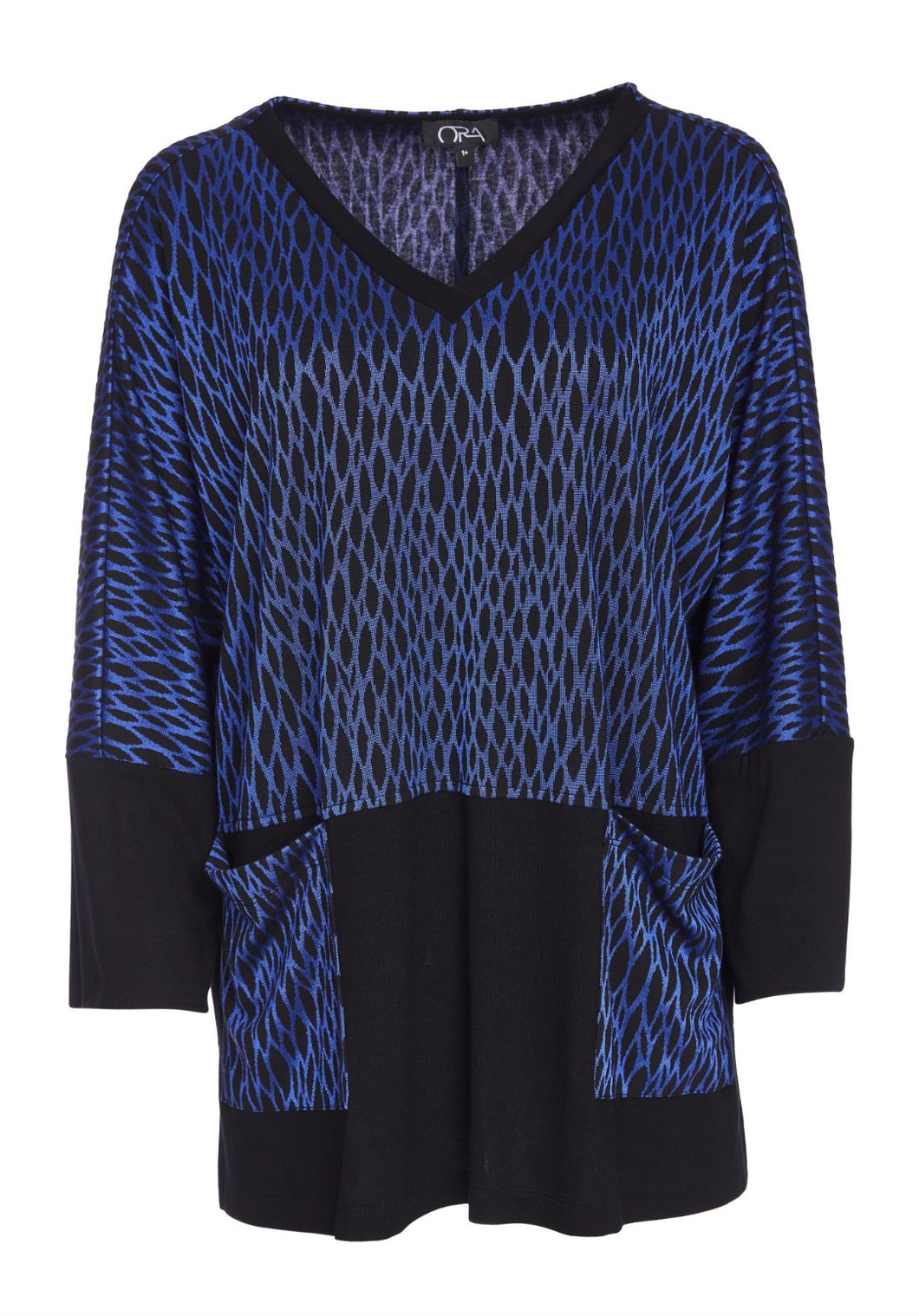 Ora Jacquard knit V neck top