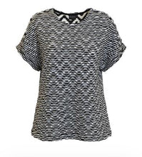 Load image into Gallery viewer, Brandtex black and off white textured top
