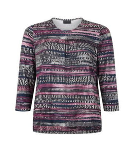 Brandtex abstract pink & grey top