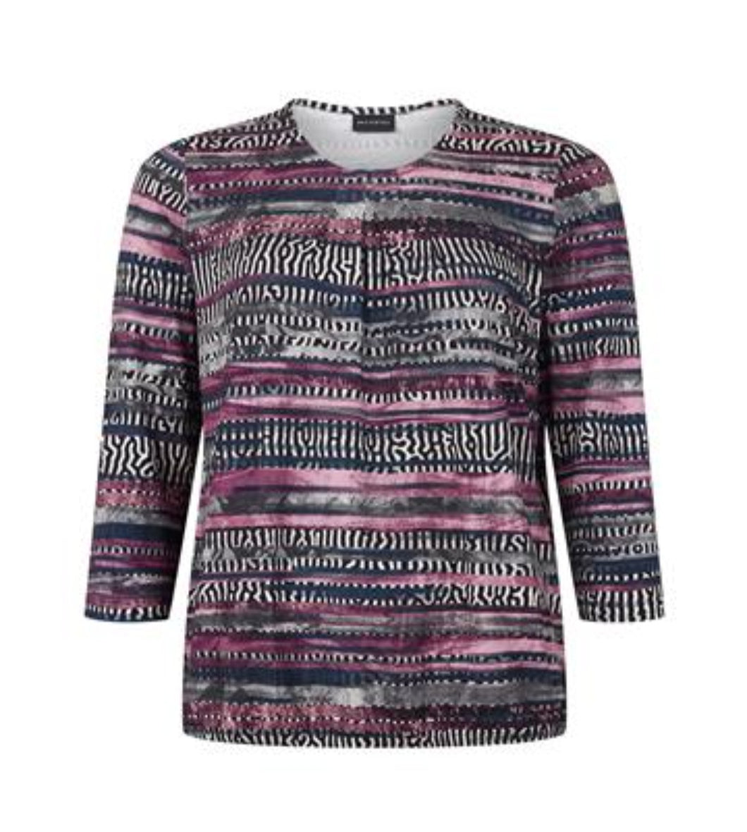 Brandtex abstract pink & grey top