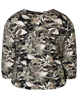 Zhenzi floral abstract pattern print top