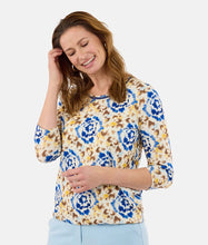 Lade das Bild in den Galerie-Viewer, Signature blue abstract pattern print top
