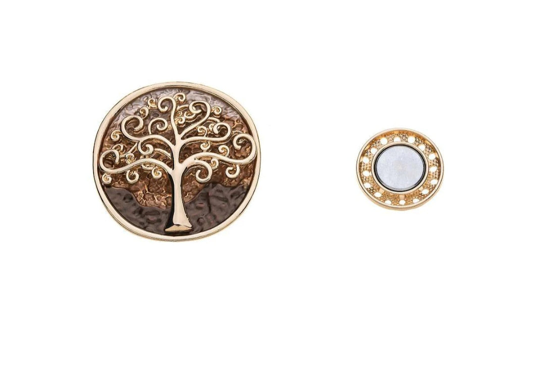 3D Tree of life magnetic brooches