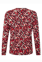 Load image into Gallery viewer, Brandtex abstract pattern print red top

