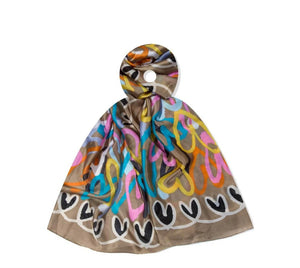 The Lydia abstract love heart scarf