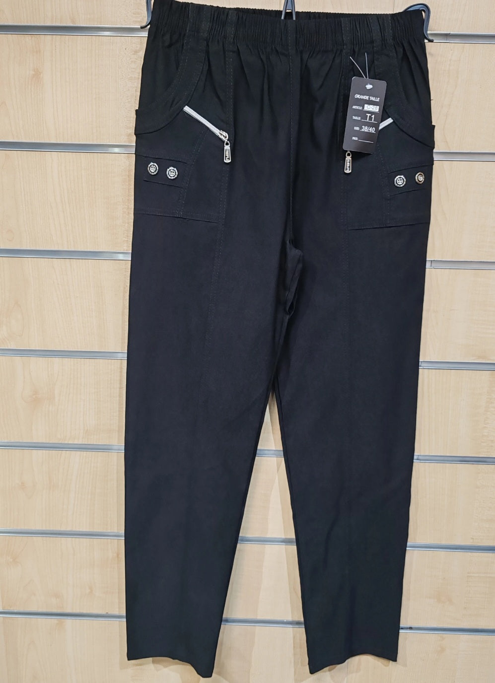 Straight leg cotton mix Trousers