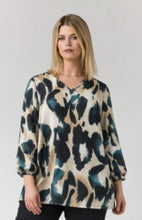 Load image into Gallery viewer, Studio Teal abstract print top
