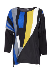 Ora Crinkle colour block top