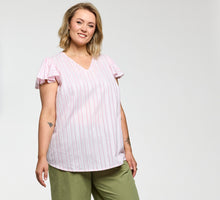 Load image into Gallery viewer, Gozzip Ketti striped pink top

