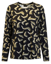 Load image into Gallery viewer, Brandtex black &amp; green abstract pattern print top
