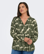 Load image into Gallery viewer, Only Carmakoma green abstract print top
