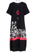 Load image into Gallery viewer, Ora Dress with print panels &amp; colour band
