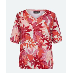 Signature abstract leaf pattern print tops
