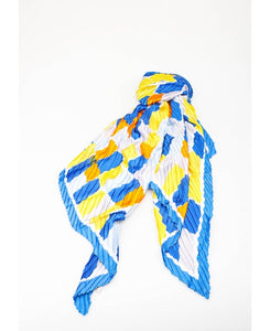Square design silk mix scarves