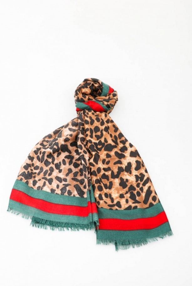 Designer inspired leopard print scarf