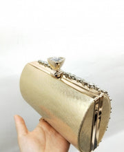 Load image into Gallery viewer, Gold Rhinestone Clutch evening bag
