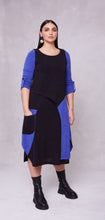 Load image into Gallery viewer, Ora Knit Black and Royal Blue Dress
