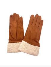 Load image into Gallery viewer, Moleskin feel gloves with faux shearing
