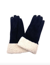 Load image into Gallery viewer, Moleskin feel gloves with faux shearing
