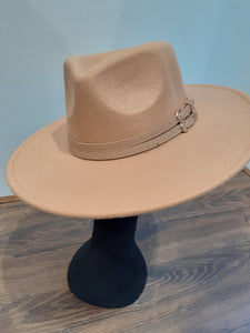 Fedora hats with double leatherette belt