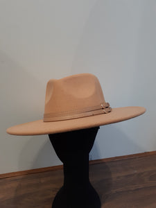 Fedora hats with double leatherette belt