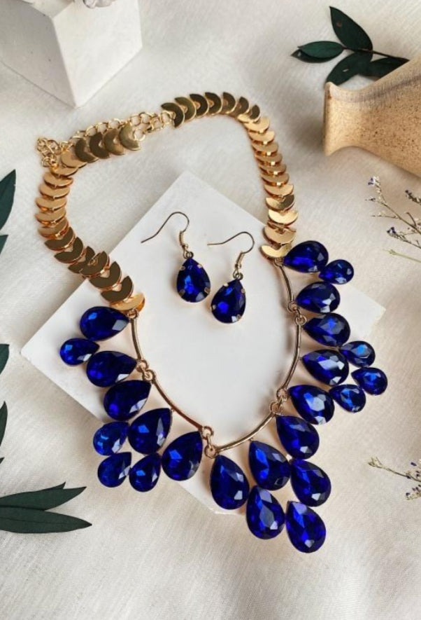 Pear shape gem  Necklace and earrings sets