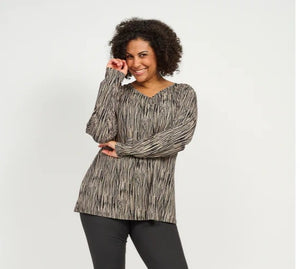 Ciso black and browns print top
