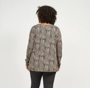 Ciso black and browns print top