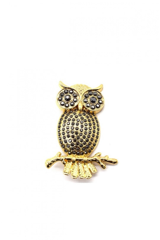 Owl pin brooch
