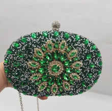 Load image into Gallery viewer, Oval gem Clutch bags
